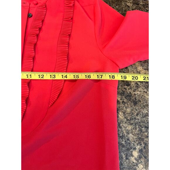 Boden Macie Blouse Pink Button Front Ruffle Size 4 - Picture 11 of 12
